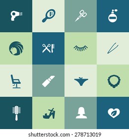 beauty salon icons universal set for web and mobile