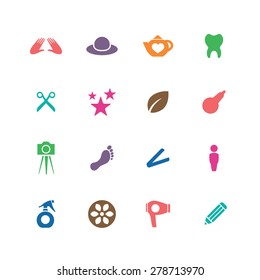 beauty salon icons universal set for web and mobile