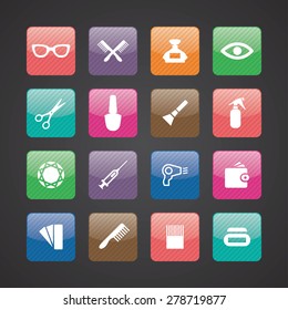 beauty salon icons universal set for web and mobile