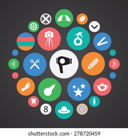 beauty salon icons universal set for web and mobile