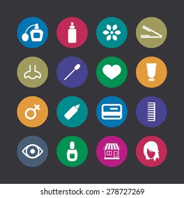 beauty salon icons universal set for web and mobile