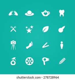 beauty salon icons universal set for web and mobile