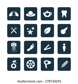 beauty salon icons universal set for web and mobile