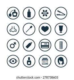 beauty salon icons universal set for web and mobile