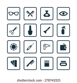 beauty salon icons universal set for web and mobile