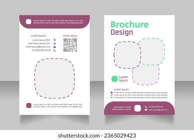 Beauty salon info blank brochure design. Template set with copy space for text. Premade corporate reports collection. Editable 2 paper pages. Secular One Regular, Rajdhani-Semibold, Arial fonts used