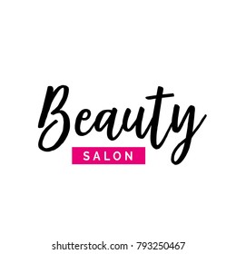 Beauty Salon Lettering with Pink Element