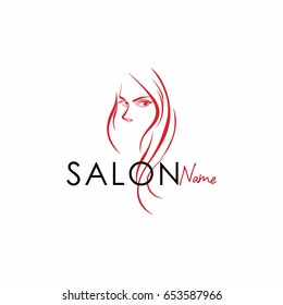 Beauty Salon Line Art Logo,Sign, Logo Template Vector Design