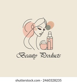 Logo del salón de belleza. Cosméticos y maquillaje. Ilustración vectorial