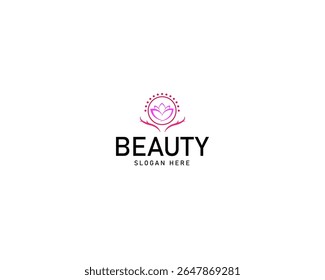 Design de logotipo de salão de beleza com flor de lótus