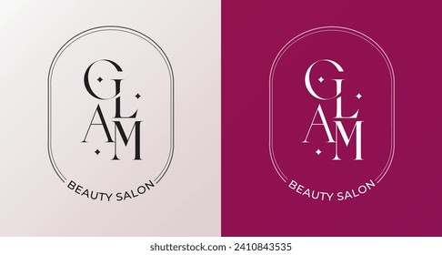 diseño con el logo del salón de belleza con letras modernas. Minimalista y elegante. 