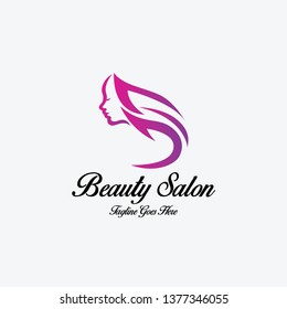 Beauty salon logo design template. Vector illustration