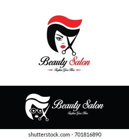 Beauty salon logo design template. Beauty hair logo. Vector illustration