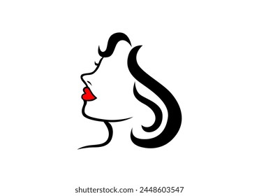 Beauty salon logo exotic lips that exudes perfect beautiful girl logo