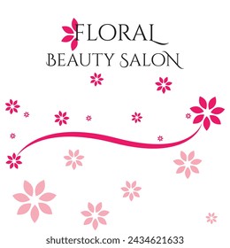 Schönheitssalon-Logo, florales Schönheitssalon-Logo, Schönheits- und Modelogo, Visitenkarten-Design-Vorlage, Schönheit und Spa, Nagelstudio-Logo-Design.