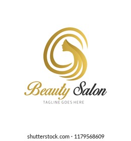 Beauty salon logo, Beauty hair logo, Beautiful girl face logo