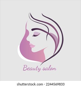 Beauty salon logo with a lady's face