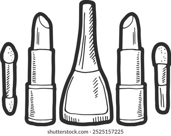 Beauty salon logo. Makeup artist tool labels