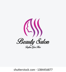 Beauty salon logo. Beauty spa icon. Beauty hair logo. Vector illustration