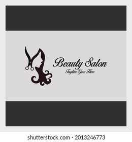 Beauty salon logo. Beauty spa icon. Hair cut logo. Vector illustration