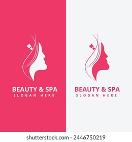Beauty salon logo template. Vector illustration of beauty salon logo.