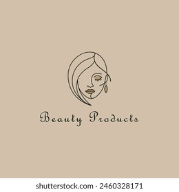 Plantilla con logotipo de salón de belleza. Ilustración vectorial. Logo del salón de belleza.