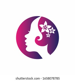 Beauty salon logo vector illustration