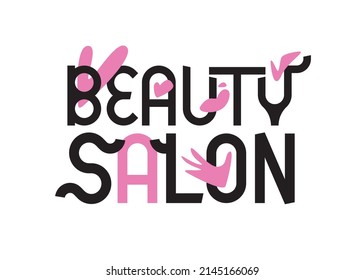 Beauty salon logo. Vector illustration design. Typography. Isolated.
