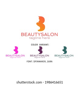 beauty salon logo vector with initial letter B , for beauty, girls, cafe girls