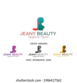 logotipo de salón de belleza vectorial con letra inicial J, para belleza, niñas, café niñas