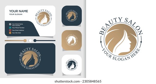 Beauty salon  logo vector with unique style Premium Vector