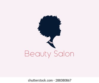 Beauty Salon Logo with a woman's profile in vector format.