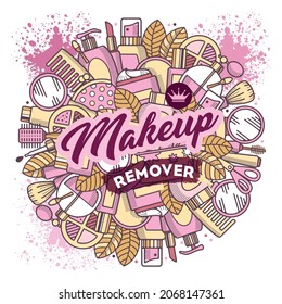 beauty salon, makeup remover vector