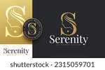 beauty salon monogram letter s woman silhouette logo design