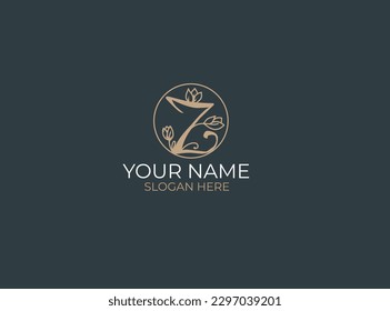 beauty salon monogram letter z woman silhouette logo design