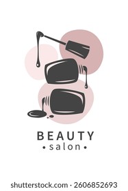 Beauty salon, Nail studio. Nail polish. Minimalistic vector illustration