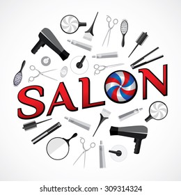 Beauty salon objects. Vector illustration