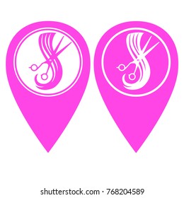 beauty salon pin pointer in two color version