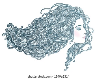 1,064,153 Girl face long hair Images, Stock Photos & Vectors | Shutterstock