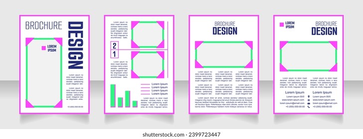 Beauty salon report blank brochure design. Template set with copy space for text. Premade corporate reports collection. Editable 4 paper pages