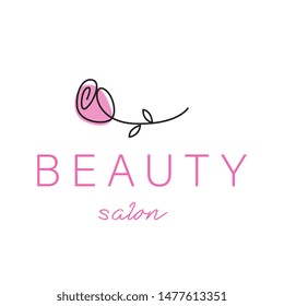 Beauty Salon, Rose icon, Vector Logo template design