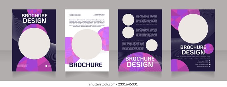 Beauty salon service blank brochure design. Manicure and hairstyle. Template set with copy space for text. Premade corporate reports collection. Editable 4 paper pages. KoHo Regular font used