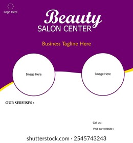 Beauty salon social media graphic post template.