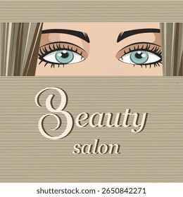 Salão de beleza spa publicidade banner imagem vetorial de olhos femininos