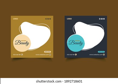 Beauty Salon Spa Banner Social Media Post Template Design