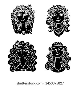 Beauty salon, spa logo. Female face