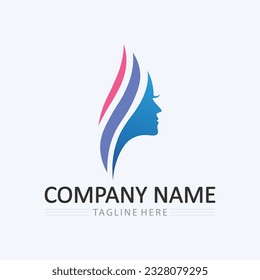 Beauty salon and spa logo skin care vector icon design template 
