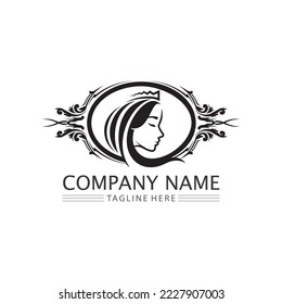 Salón de belleza y logotipo de spa vectores plantilla de diseño vectorial