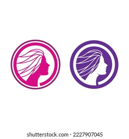 Salón de belleza y logotipo de spa vectores plantilla de diseño vectorial