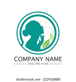 Beauty salon and spa logo vector icon design template 